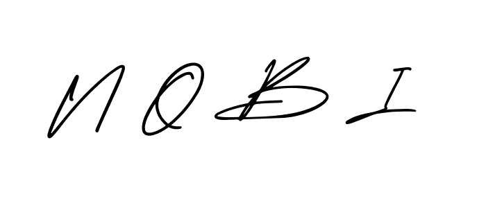 How to make N O B I signature? AmerikaSignatureDemo-Regular is a professional autograph style. Create handwritten signature for N O B I name. N O B I signature style 3 images and pictures png