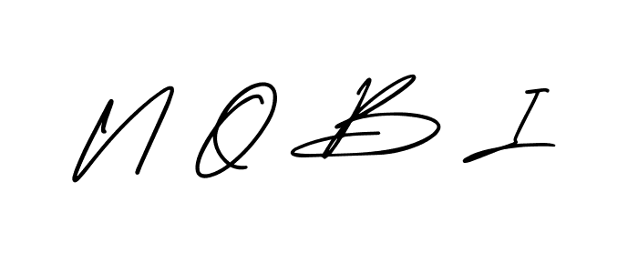 You should practise on your own different ways (AmerikaSignatureDemo-Regular) to write your name (N O B I) in signature. don't let someone else do it for you. N O B I signature style 3 images and pictures png