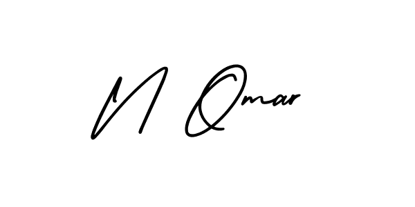 How to make N Omar name signature. Use AmerikaSignatureDemo-Regular style for creating short signs online. This is the latest handwritten sign. N Omar signature style 3 images and pictures png