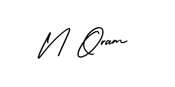 How to make N Oram signature? AmerikaSignatureDemo-Regular is a professional autograph style. Create handwritten signature for N Oram name. N Oram signature style 3 images and pictures png