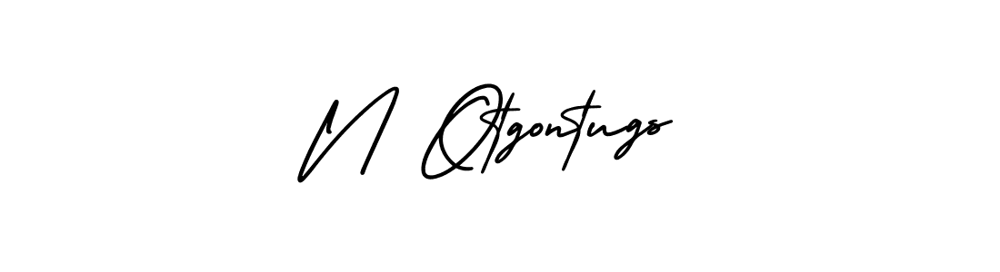 Make a beautiful signature design for name N Otgontugs. With this signature (AmerikaSignatureDemo-Regular) style, you can create a handwritten signature for free. N Otgontugs signature style 3 images and pictures png