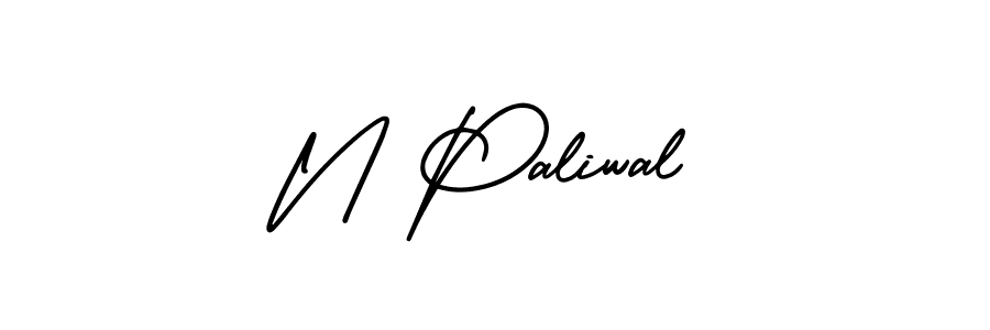 How to make N Paliwal name signature. Use AmerikaSignatureDemo-Regular style for creating short signs online. This is the latest handwritten sign. N Paliwal signature style 3 images and pictures png