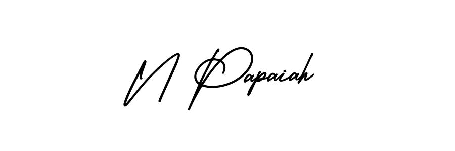 You should practise on your own different ways (AmerikaSignatureDemo-Regular) to write your name (N Papaiah) in signature. don't let someone else do it for you. N Papaiah signature style 3 images and pictures png