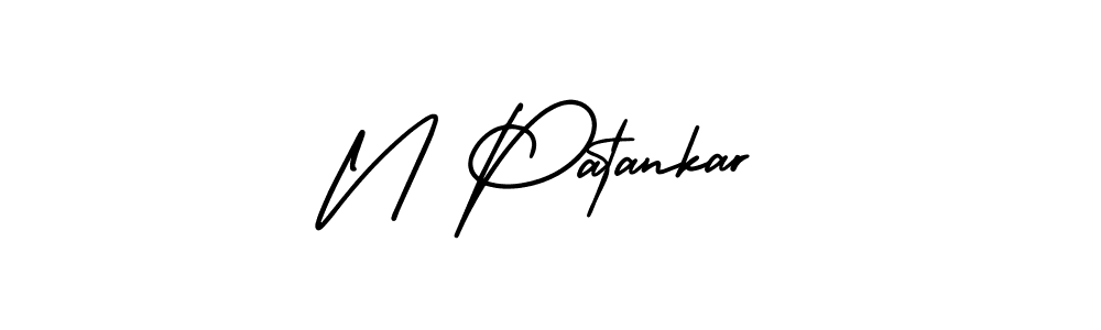 Design your own signature with our free online signature maker. With this signature software, you can create a handwritten (AmerikaSignatureDemo-Regular) signature for name N Patankar. N Patankar signature style 3 images and pictures png