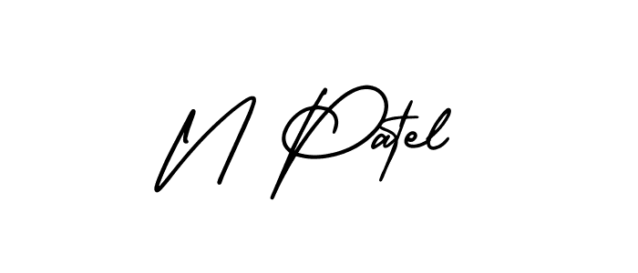 AmerikaSignatureDemo-Regular is a professional signature style that is perfect for those who want to add a touch of class to their signature. It is also a great choice for those who want to make their signature more unique. Get N Patel name to fancy signature for free. N Patel signature style 3 images and pictures png