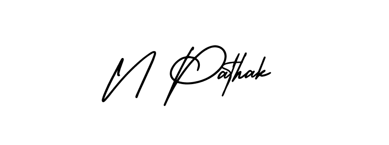 if you are searching for the best signature style for your name N Pathak. so please give up your signature search. here we have designed multiple signature styles  using AmerikaSignatureDemo-Regular. N Pathak signature style 3 images and pictures png