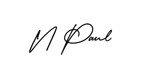 N Paul stylish signature style. Best Handwritten Sign (AmerikaSignatureDemo-Regular) for my name. Handwritten Signature Collection Ideas for my name N Paul. N Paul signature style 3 images and pictures png