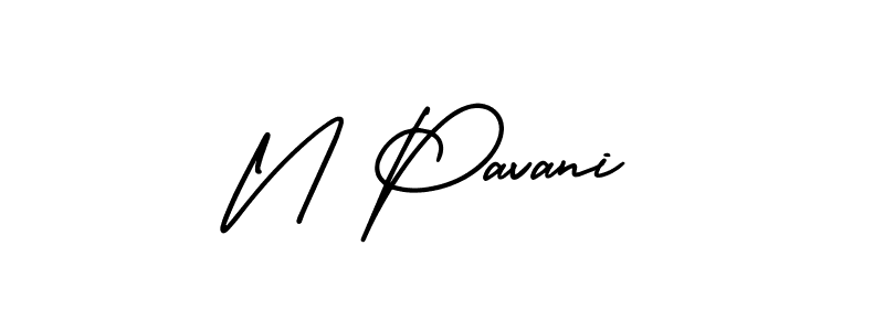 Create a beautiful signature design for name N Pavani. With this signature (AmerikaSignatureDemo-Regular) fonts, you can make a handwritten signature for free. N Pavani signature style 3 images and pictures png