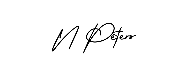 Make a beautiful signature design for name N Peters. With this signature (AmerikaSignatureDemo-Regular) style, you can create a handwritten signature for free. N Peters signature style 3 images and pictures png