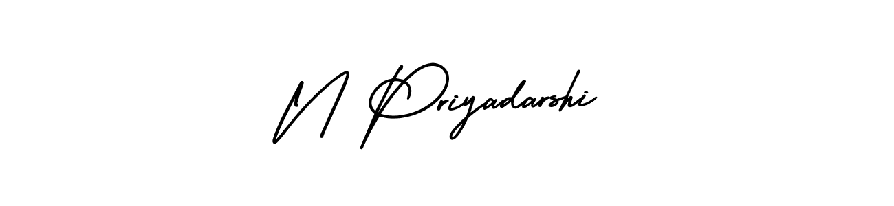 Create a beautiful signature design for name N Priyadarshi. With this signature (AmerikaSignatureDemo-Regular) fonts, you can make a handwritten signature for free. N Priyadarshi signature style 3 images and pictures png