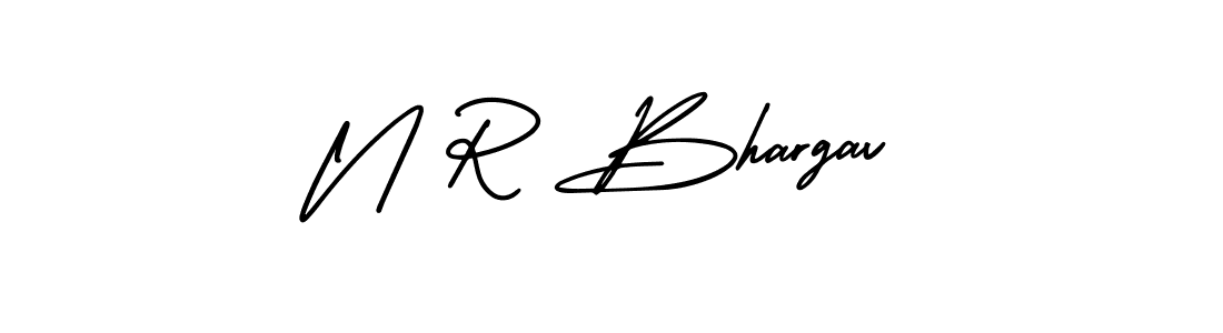 Create a beautiful signature design for name N R Bhargav. With this signature (AmerikaSignatureDemo-Regular) fonts, you can make a handwritten signature for free. N R Bhargav signature style 3 images and pictures png