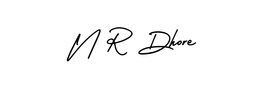 Design your own signature with our free online signature maker. With this signature software, you can create a handwritten (AmerikaSignatureDemo-Regular) signature for name N R Dhore. N R Dhore signature style 3 images and pictures png