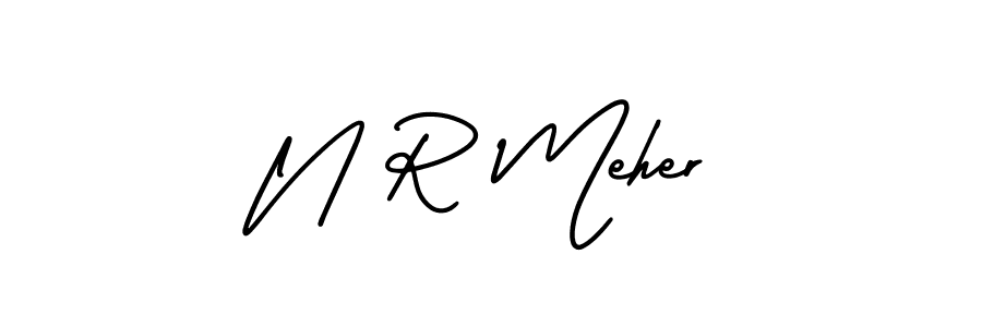 Design your own signature with our free online signature maker. With this signature software, you can create a handwritten (AmerikaSignatureDemo-Regular) signature for name N R Meher. N R Meher signature style 3 images and pictures png