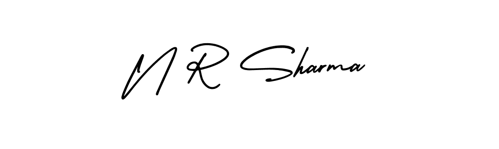 Make a beautiful signature design for name N R Sharma. With this signature (AmerikaSignatureDemo-Regular) style, you can create a handwritten signature for free. N R Sharma signature style 3 images and pictures png
