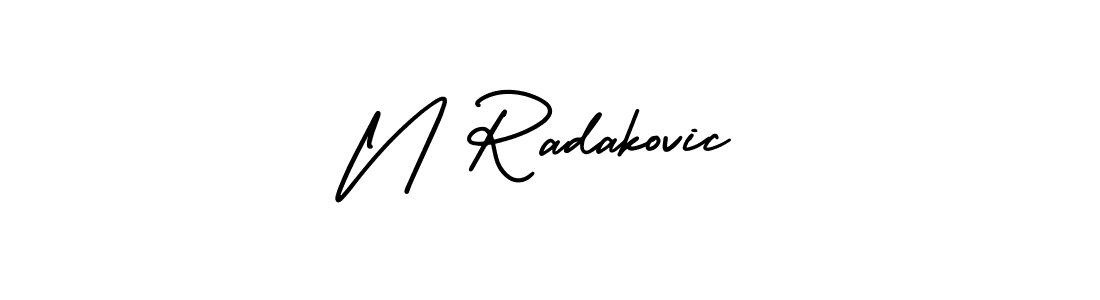 It looks lik you need a new signature style for name N Radakovic. Design unique handwritten (AmerikaSignatureDemo-Regular) signature with our free signature maker in just a few clicks. N Radakovic signature style 3 images and pictures png