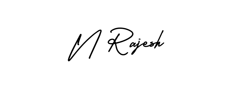 You should practise on your own different ways (AmerikaSignatureDemo-Regular) to write your name (N Rajesh) in signature. don't let someone else do it for you. N Rajesh signature style 3 images and pictures png