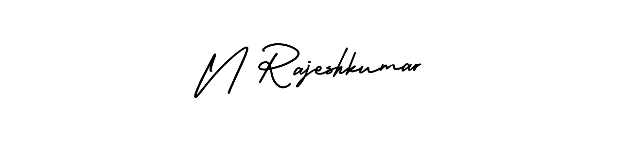 How to make N Rajeshkumar signature? AmerikaSignatureDemo-Regular is a professional autograph style. Create handwritten signature for N Rajeshkumar name. N Rajeshkumar signature style 3 images and pictures png