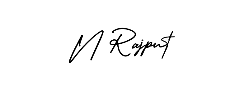 Create a beautiful signature design for name N Rajput. With this signature (AmerikaSignatureDemo-Regular) fonts, you can make a handwritten signature for free. N Rajput signature style 3 images and pictures png