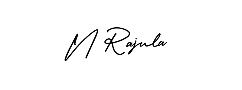 The best way (AmerikaSignatureDemo-Regular) to make a short signature is to pick only two or three words in your name. The name N Rajula include a total of six letters. For converting this name. N Rajula signature style 3 images and pictures png