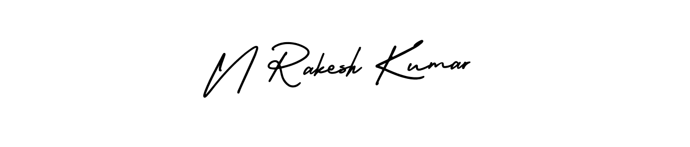 Design your own signature with our free online signature maker. With this signature software, you can create a handwritten (AmerikaSignatureDemo-Regular) signature for name N Rakesh Kumar. N Rakesh Kumar signature style 3 images and pictures png