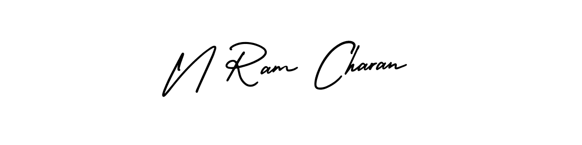 Check out images of Autograph of N Ram Charan name. Actor N Ram Charan Signature Style. AmerikaSignatureDemo-Regular is a professional sign style online. N Ram Charan signature style 3 images and pictures png