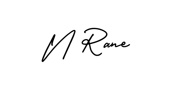 How to make N Rane name signature. Use AmerikaSignatureDemo-Regular style for creating short signs online. This is the latest handwritten sign. N Rane signature style 3 images and pictures png