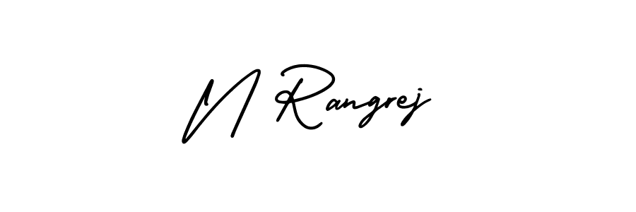 How to make N Rangrej signature? AmerikaSignatureDemo-Regular is a professional autograph style. Create handwritten signature for N Rangrej name. N Rangrej signature style 3 images and pictures png