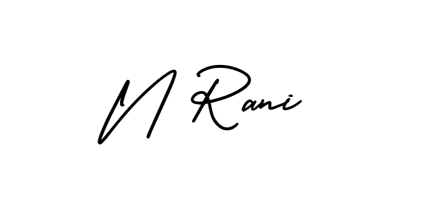 How to make N Rani name signature. Use AmerikaSignatureDemo-Regular style for creating short signs online. This is the latest handwritten sign. N Rani signature style 3 images and pictures png