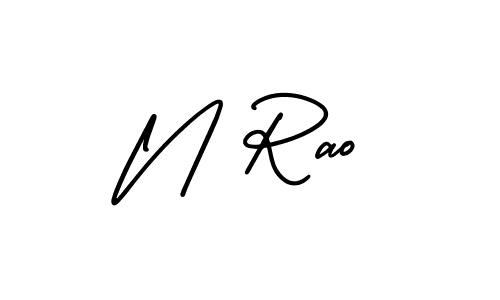 Make a beautiful signature design for name N Rao. With this signature (AmerikaSignatureDemo-Regular) style, you can create a handwritten signature for free. N Rao signature style 3 images and pictures png