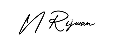 How to make N Rijwan name signature. Use AmerikaSignatureDemo-Regular style for creating short signs online. This is the latest handwritten sign. N Rijwan signature style 3 images and pictures png