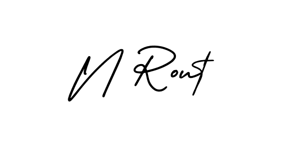 Create a beautiful signature design for name N Rout. With this signature (AmerikaSignatureDemo-Regular) fonts, you can make a handwritten signature for free. N Rout signature style 3 images and pictures png