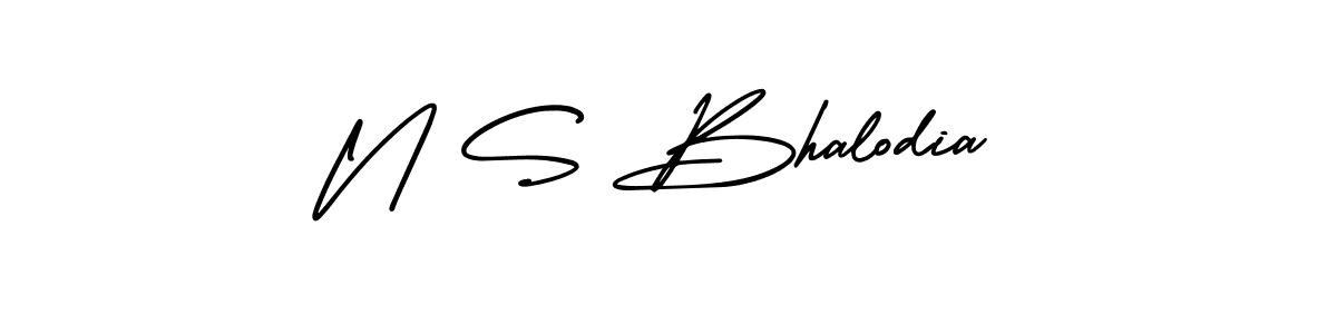How to Draw N S Bhalodia signature style? AmerikaSignatureDemo-Regular is a latest design signature styles for name N S Bhalodia. N S Bhalodia signature style 3 images and pictures png