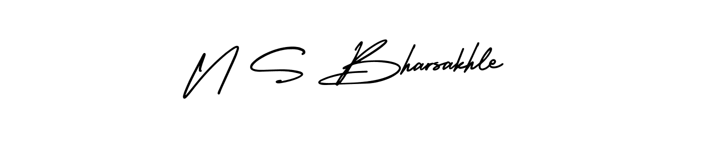 N S Bharsakhle stylish signature style. Best Handwritten Sign (AmerikaSignatureDemo-Regular) for my name. Handwritten Signature Collection Ideas for my name N S Bharsakhle. N S Bharsakhle signature style 3 images and pictures png