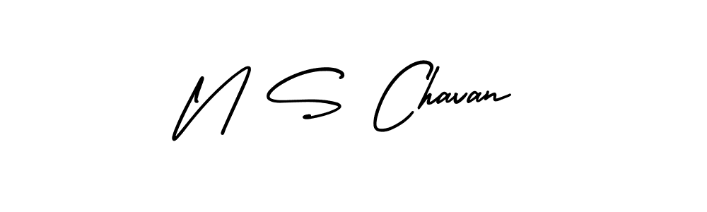 Create a beautiful signature design for name N S Chavan. With this signature (AmerikaSignatureDemo-Regular) fonts, you can make a handwritten signature for free. N S Chavan signature style 3 images and pictures png