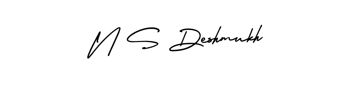 This is the best signature style for the N S Deshmukh name. Also you like these signature font (AmerikaSignatureDemo-Regular). Mix name signature. N S Deshmukh signature style 3 images and pictures png