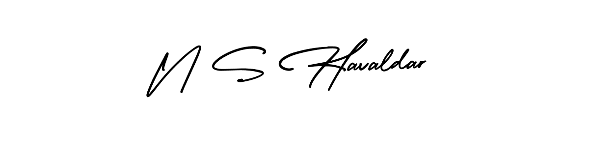 N S Havaldar stylish signature style. Best Handwritten Sign (AmerikaSignatureDemo-Regular) for my name. Handwritten Signature Collection Ideas for my name N S Havaldar. N S Havaldar signature style 3 images and pictures png