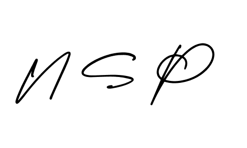 You should practise on your own different ways (AmerikaSignatureDemo-Regular) to write your name (N S P) in signature. don't let someone else do it for you. N S P signature style 3 images and pictures png