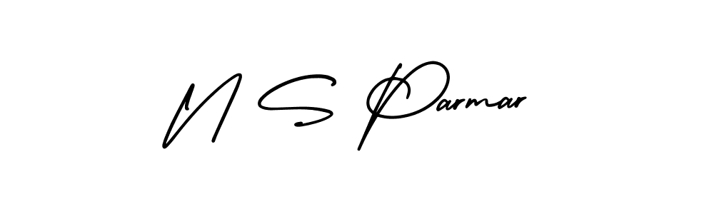 N S Parmar stylish signature style. Best Handwritten Sign (AmerikaSignatureDemo-Regular) for my name. Handwritten Signature Collection Ideas for my name N S Parmar. N S Parmar signature style 3 images and pictures png