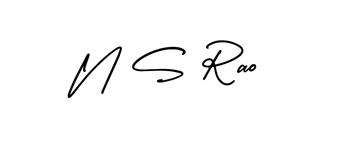 Make a beautiful signature design for name N S Rao. With this signature (AmerikaSignatureDemo-Regular) style, you can create a handwritten signature for free. N S Rao signature style 3 images and pictures png