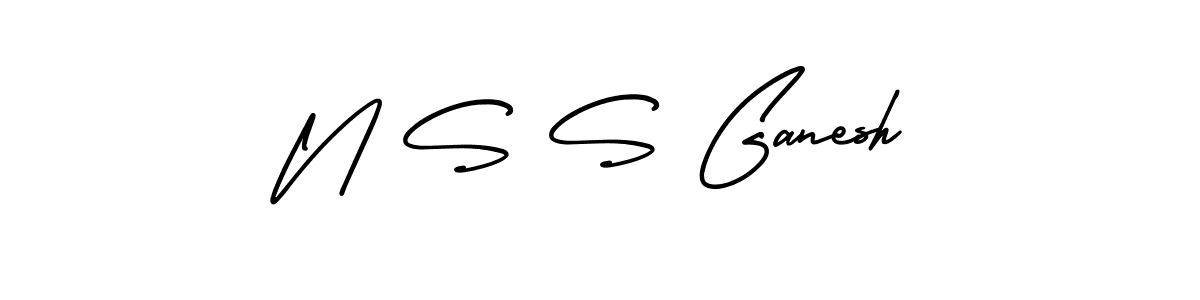N S S Ganesh stylish signature style. Best Handwritten Sign (AmerikaSignatureDemo-Regular) for my name. Handwritten Signature Collection Ideas for my name N S S Ganesh. N S S Ganesh signature style 3 images and pictures png