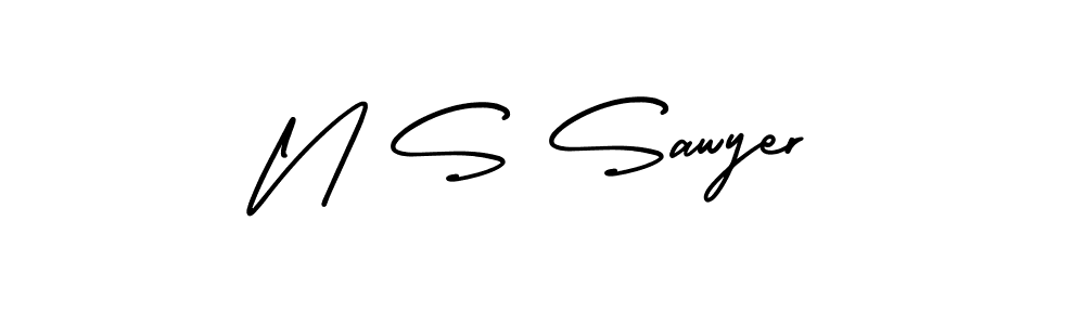 Design your own signature with our free online signature maker. With this signature software, you can create a handwritten (AmerikaSignatureDemo-Regular) signature for name N S Sawyer. N S Sawyer signature style 3 images and pictures png