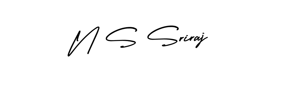 Use a signature maker to create a handwritten signature online. With this signature software, you can design (AmerikaSignatureDemo-Regular) your own signature for name N S Sriraj. N S Sriraj signature style 3 images and pictures png