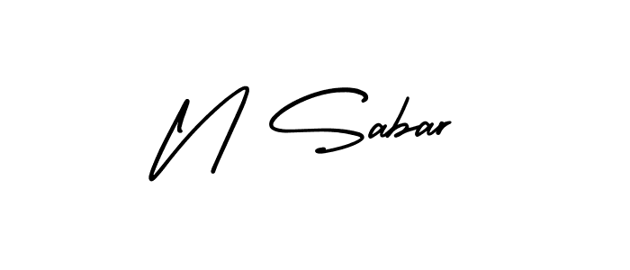 N Sabar stylish signature style. Best Handwritten Sign (AmerikaSignatureDemo-Regular) for my name. Handwritten Signature Collection Ideas for my name N Sabar. N Sabar signature style 3 images and pictures png