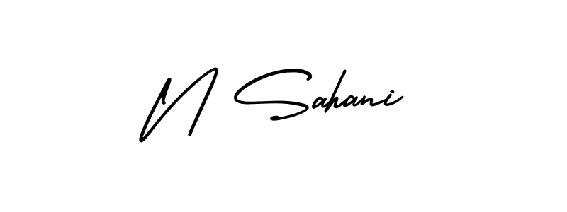 N Sahani stylish signature style. Best Handwritten Sign (AmerikaSignatureDemo-Regular) for my name. Handwritten Signature Collection Ideas for my name N Sahani. N Sahani signature style 3 images and pictures png