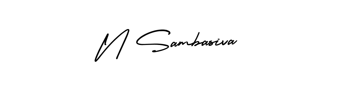 Use a signature maker to create a handwritten signature online. With this signature software, you can design (AmerikaSignatureDemo-Regular) your own signature for name N Sambasiva. N Sambasiva signature style 3 images and pictures png