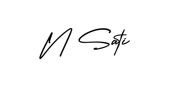 Also we have N Sati name is the best signature style. Create professional handwritten signature collection using AmerikaSignatureDemo-Regular autograph style. N Sati signature style 3 images and pictures png