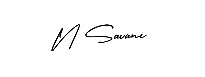 N Savani stylish signature style. Best Handwritten Sign (AmerikaSignatureDemo-Regular) for my name. Handwritten Signature Collection Ideas for my name N Savani. N Savani signature style 3 images and pictures png