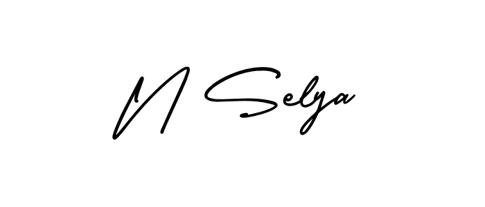 You should practise on your own different ways (AmerikaSignatureDemo-Regular) to write your name (N Selya) in signature. don't let someone else do it for you. N Selya signature style 3 images and pictures png