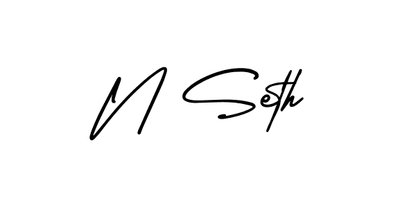 How to make N Seth name signature. Use AmerikaSignatureDemo-Regular style for creating short signs online. This is the latest handwritten sign. N Seth signature style 3 images and pictures png