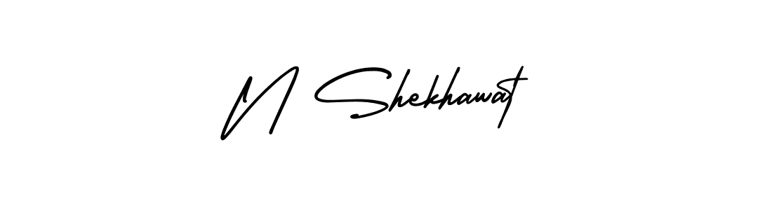 How to make N Shekhawat name signature. Use AmerikaSignatureDemo-Regular style for creating short signs online. This is the latest handwritten sign. N Shekhawat signature style 3 images and pictures png